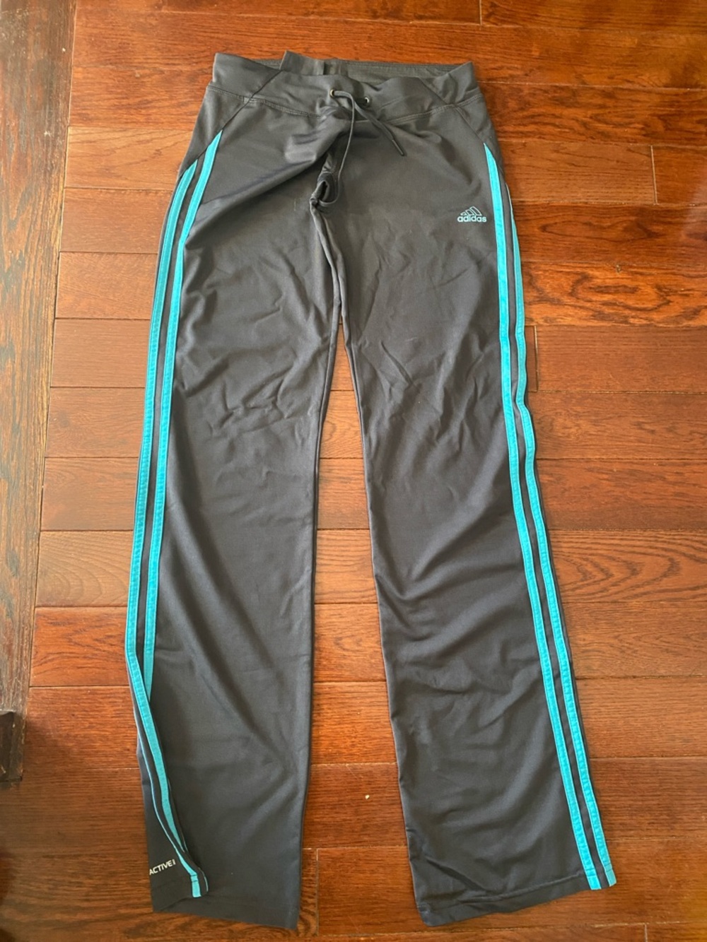 adidas Black Joggers with Teal Side Stripes